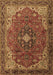 Medallion Brown Traditional Rug, tr2650brn