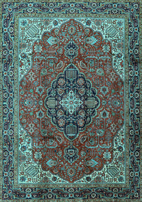 Medallion Light Blue Traditional Rug, tr2650lblu