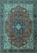 Medallion Light Blue Traditional Rug, tr2650lblu