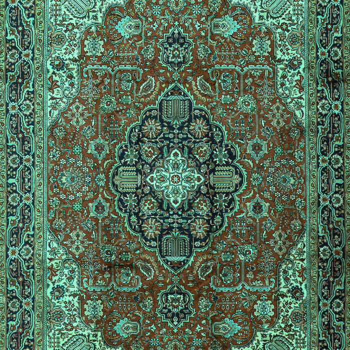Medallion Turquoise Traditional Rug, tr2650turq