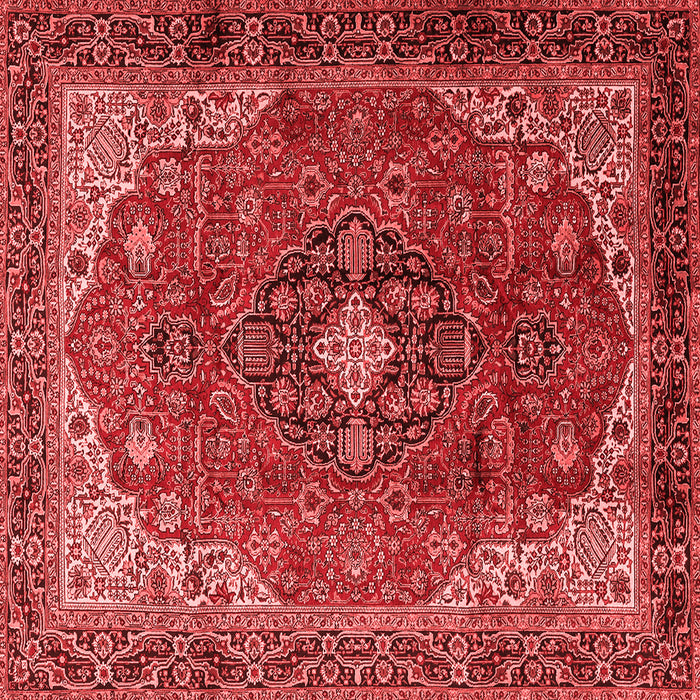 Machine Washable Medallion Red Traditional Rug, wshtr2650red