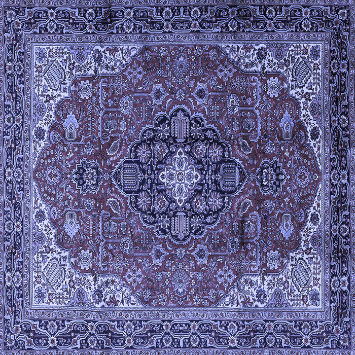 Square Medallion Blue Traditional Rug, tr2650blu