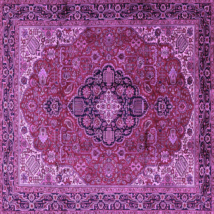 Square Medallion Purple Traditional Rug, tr2650pur