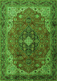 Medallion Green Traditional Rug, tr2650grn