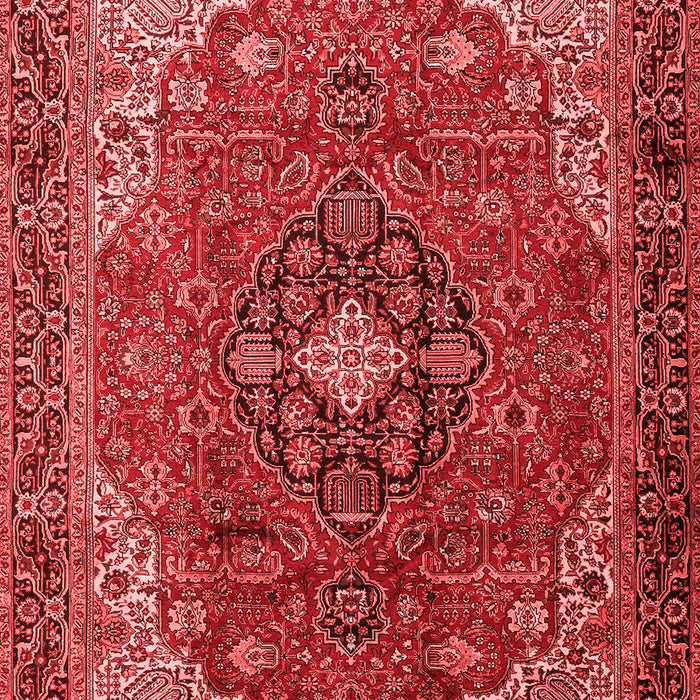 Machine Washable Medallion Red Traditional Rug, wshtr2650red
