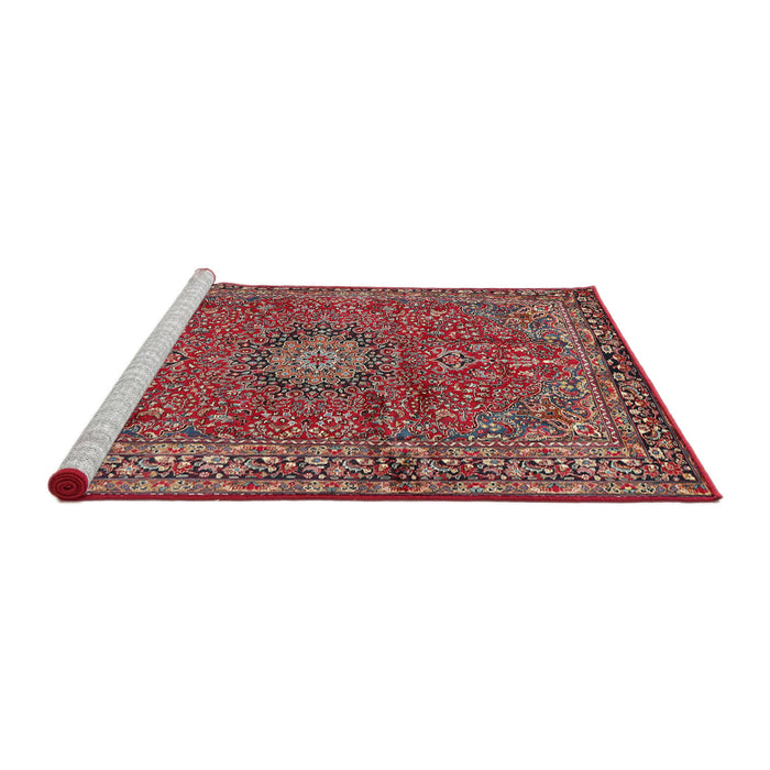 Sideview of Machine Washable Traditional Tomato Red Rug, wshtr2651