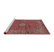 Sideview of Machine Washable Traditional Tomato Red Rug, wshtr2651