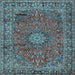 Square Machine Washable Persian Light Blue Traditional Rug, wshtr2651lblu