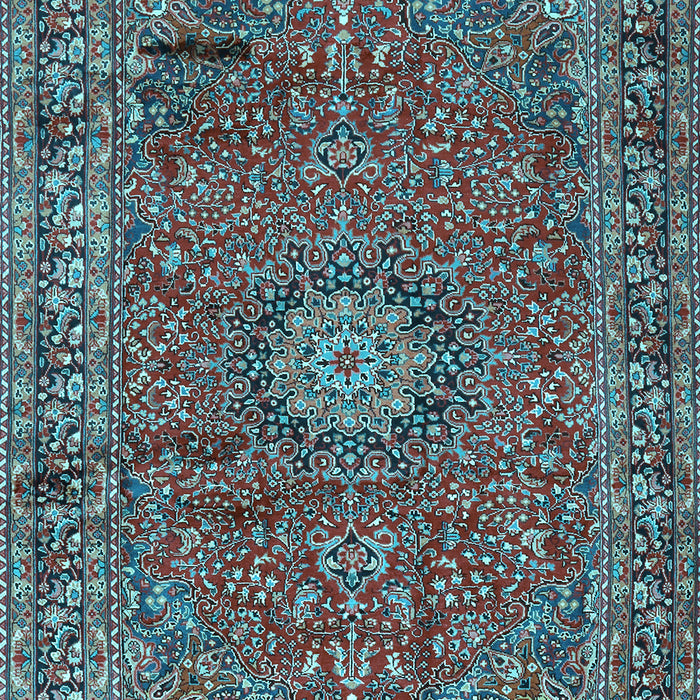 Machine Washable Persian Light Blue Traditional Rug, wshtr2651lblu