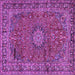 Square Machine Washable Persian Purple Traditional Area Rugs, wshtr2651pur