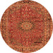 Machine Washable Persian Orange Traditional Area Rugs, wshtr2651org