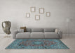 Machine Washable Persian Light Blue Traditional Rug in a Living Room, wshtr2651lblu