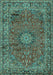 Machine Washable Persian Turquoise Traditional Area Rugs, wshtr2651turq