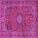 Square Machine Washable Persian Pink Traditional Rug, wshtr2651pnk