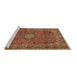 Sideview of Machine Washable Persian Brown Traditional Rug, wshtr2651brn