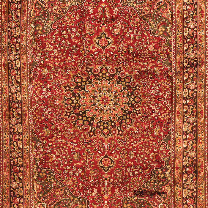 Serging Thickness of Machine Washable Persian Orange Traditional Area Rugs, wshtr2651org