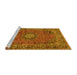 Sideview of Machine Washable Persian Yellow Traditional Rug, wshtr2651yw