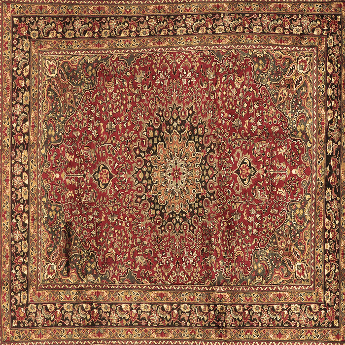 Square Persian Brown Traditional Rug, tr2651brn