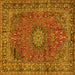 Square Machine Washable Persian Yellow Traditional Rug, wshtr2651yw