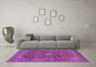 Machine Washable Persian Purple Traditional Area Rugs in a Living Room, wshtr2651pur