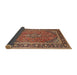 Sideview of Traditional Saffron Red Persian Rug, tr2652