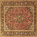 Square Persian Brown Traditional Rug, tr2652brn