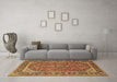 Machine Washable Persian Brown Traditional Rug in a Living Room,, wshtr2652brn