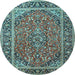 Round Persian Light Blue Traditional Rug, tr2652lblu