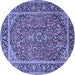 Round Persian Blue Traditional Rug, tr2652blu