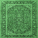 Square Machine Washable Persian Emerald Green Traditional Area Rugs, wshtr2652emgrn