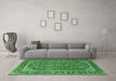 Machine Washable Persian Emerald Green Traditional Area Rugs in a Living Room,, wshtr2652emgrn