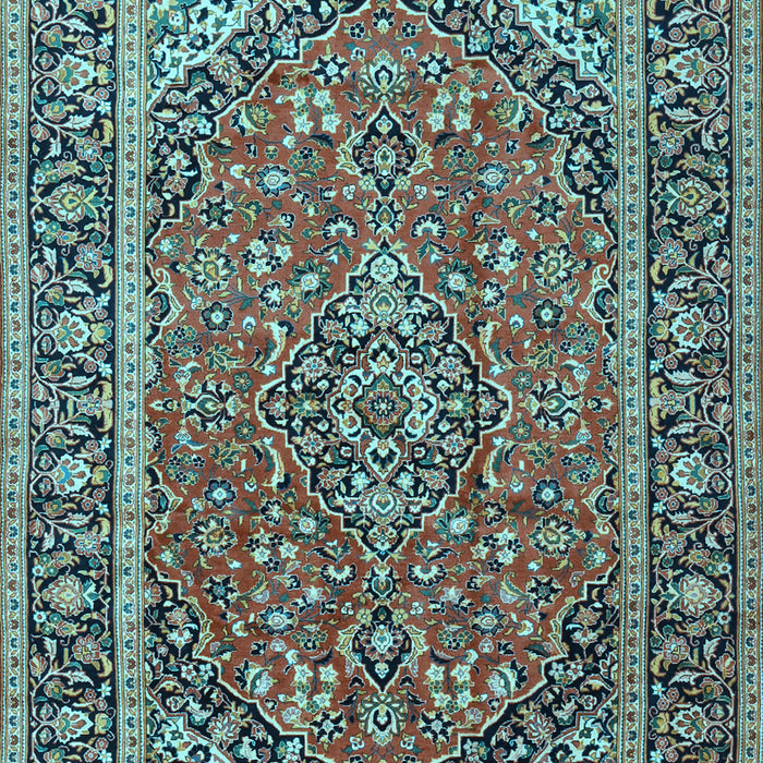 Machine Washable Persian Light Blue Traditional Rug, wshtr2652lblu