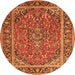 Square Persian Orange Traditional Rug, tr2652org