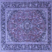 Square Persian Blue Traditional Rug, tr2652blu