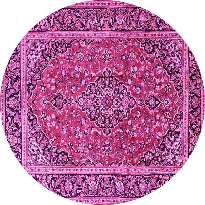 Round Persian Pink Traditional Rug, tr2652pnk