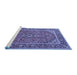 Sideview of Machine Washable Persian Blue Traditional Rug, wshtr2652blu