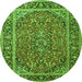 Square Persian Green Traditional Rug, tr2652grn