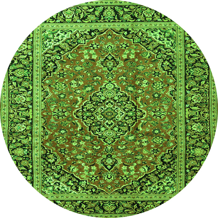 Machine Washable Persian Green Traditional Area Rugs, wshtr2652grn