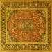 Square Persian Yellow Traditional Rug, tr2652yw