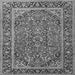 Round Machine Washable Persian Gray Traditional Rug, wshtr2652gry