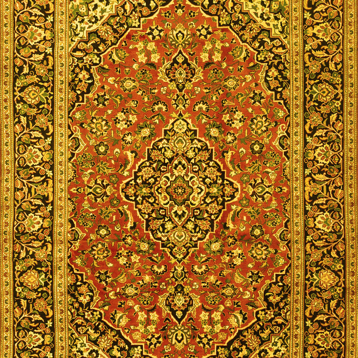 Machine Washable Persian Yellow Traditional Rug, wshtr2652yw