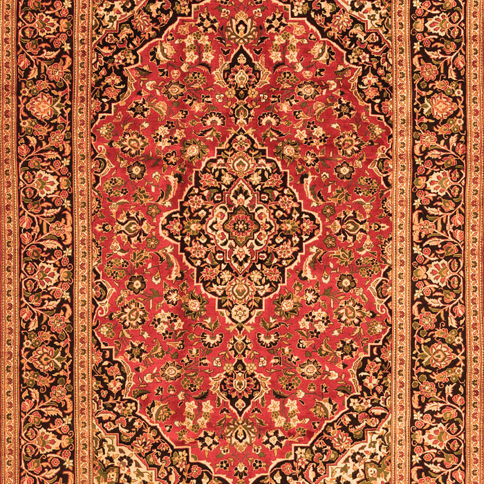 Serging Thickness of Machine Washable Persian Orange Traditional Area Rugs, wshtr2652org
