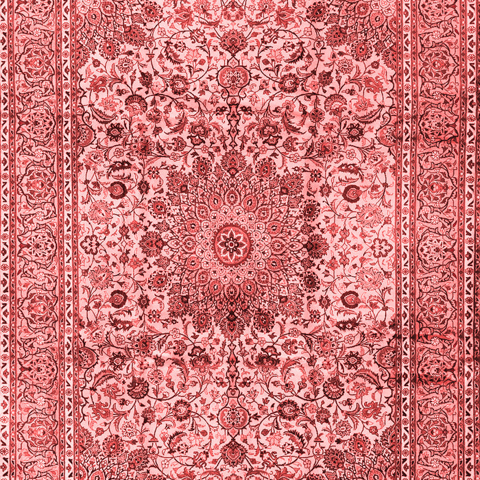 Machine Washable Medallion Red Traditional Rug, wshtr2653red