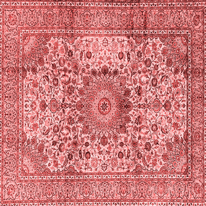 Machine Washable Medallion Red Traditional Rug, wshtr2653red