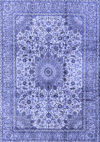 Medallion Blue Traditional Rug, tr2653blu