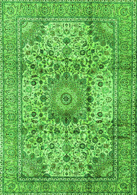 Medallion Green Traditional Rug, tr2653grn