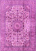 Machine Washable Medallion Pink Traditional Rug, wshtr2653pnk