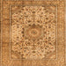 Serging Thickness of Medallion Orange Traditional Rug, tr2653org