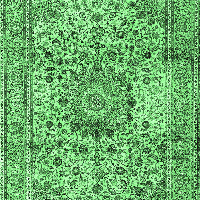 Medallion Emerald Green Traditional Rug, tr2653emgrn