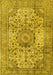 Machine Washable Medallion Yellow Traditional Rug, wshtr2653yw